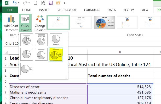 Chart Layout Excel 2013